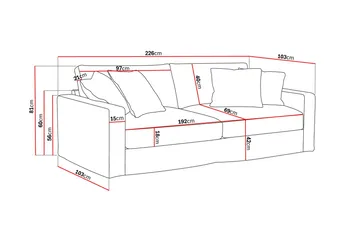 Valencia Extra Djup 3-sits Soffa med avtagbar och tvättbar klädsel - Mörkbrun - Products - Möbler - Soffa - 3 sits soffa
