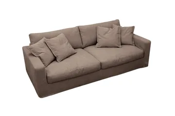 Valencia Extra Djup 3-sits Soffa med avtagbar och tvättbar klädsel - Mörkbrun - Products - Möbler - Soffa - 3 sits soffa