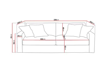 Valencia Extra Djup 3-sits Soffa med avtagbar och tvättbar klädsel - Rostbrun - Products - Möbler - Soffa - 3 sits soffa