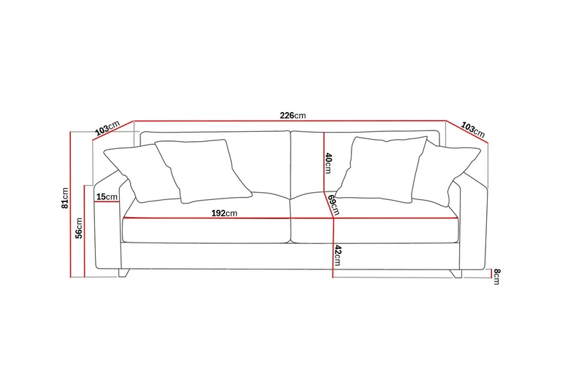 Valencia Extra Djup 3-sits Soffa - Offwhite - Products - Möbler - Soffa - 3 sits soffa