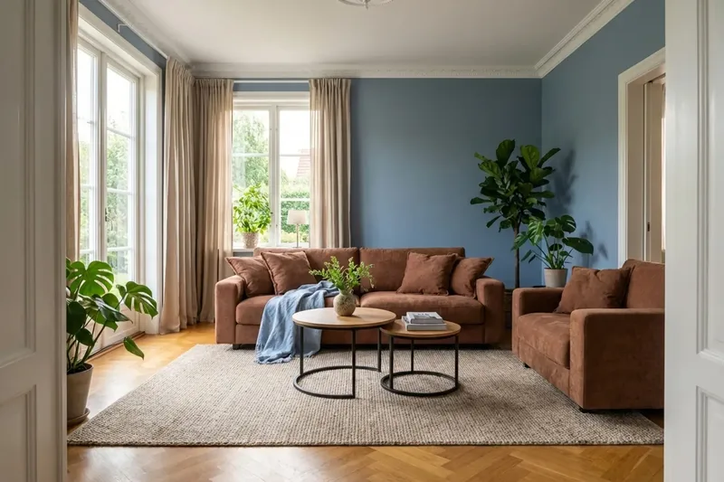 Valencia Soffgrupp Extra Djup 3-sits Soffa + Fåtölj i Chenille - Rostbrun - Products - Möbler - Soffa - Soffgrupp