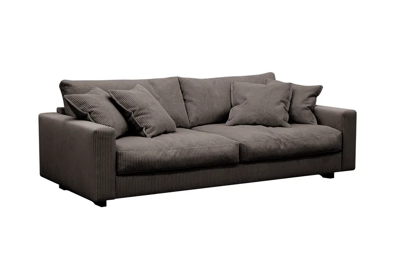 Valencia Soffgrupp Extra Djup 3-sits Soffa + Fotpall - Brun - Products - Möbler - Soffa - Hörnsoffa