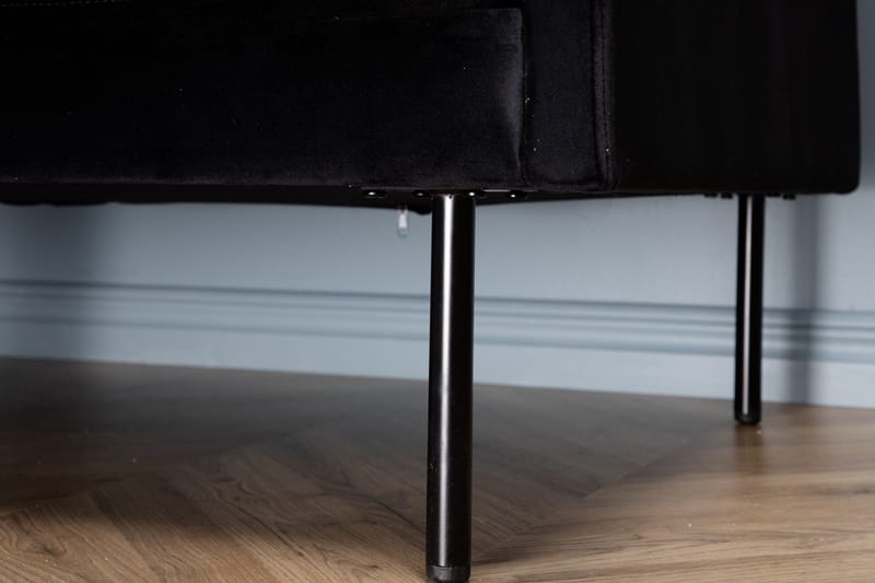 Zoom 3-sits Soffa Sammet - Svart - Products - Möbler - Soffa - 3 sits soffa