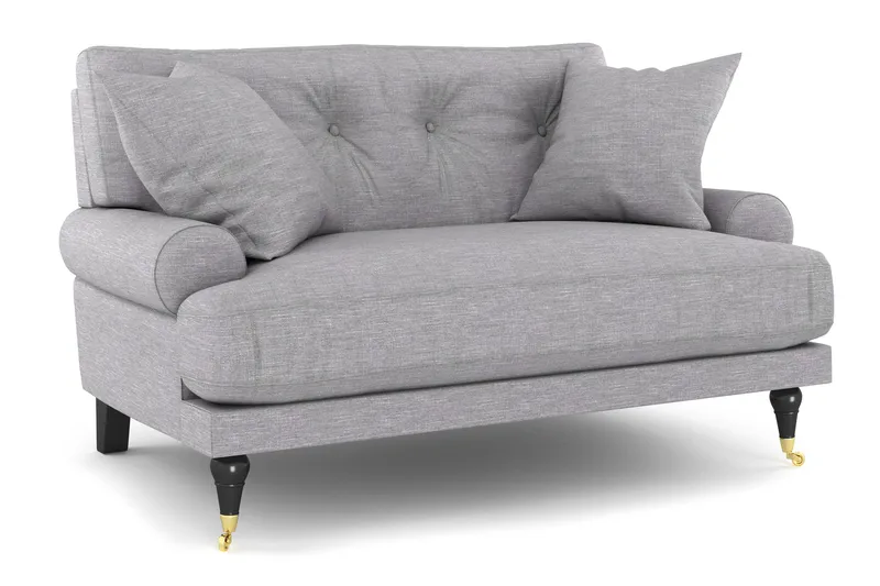 Andrew Loveseat, Ljusgrå/Mässing