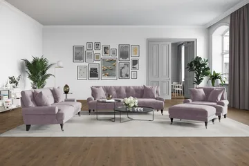 Andrew Loveseat Sammet - Lila/Krom - Products - Möbler - Fåtölj & stolar - Fåtölj