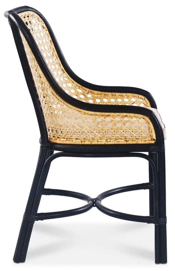 Anton matstol i rotting med dyna - Svart/rotting - Products - Möbler - Fåtölj & stolar - Karmstol