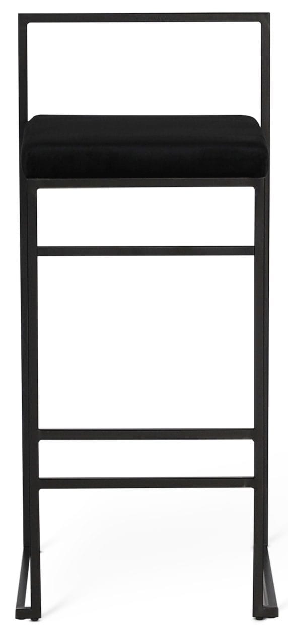 Aston barstol svart sammet sitthöjd 75 cm, Svart