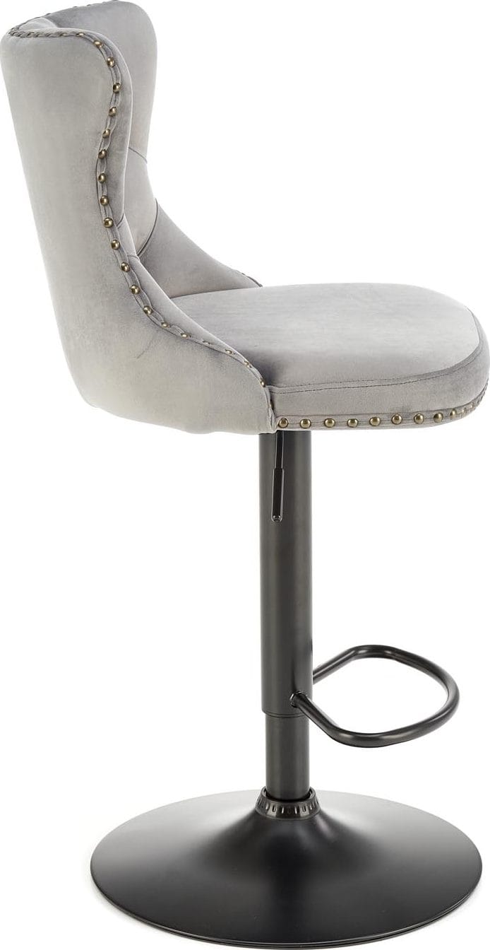 Barstol grå sammet gaslift - Pelican, Grå