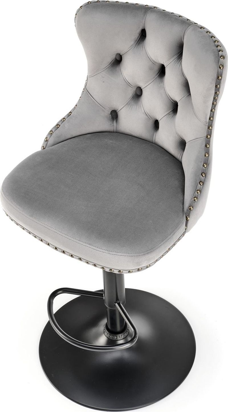 Barstol grå sammet gaslift - Pelican - Grå - Products - Möbler - Fåtölj & stolar - Barstol & barpall