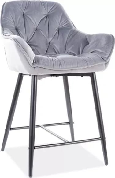 Cherry 2 barstol - Grå sammet, Grå
