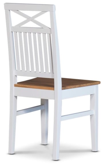 Dalarös matstol med eksits och kryss i rygg - Vit / Oljad ek - Vit/Oljad ek - Products - Möbler - Fåtölj & stolar - Matstol & köksstol