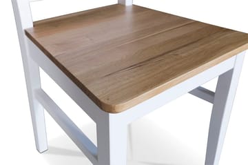 Dalarös matstol med eksits och kryss i rygg - Vit / Oljad ek - Vit/Oljad ek - Products - Möbler - Fåtölj & stolar - Matstol & köksstol