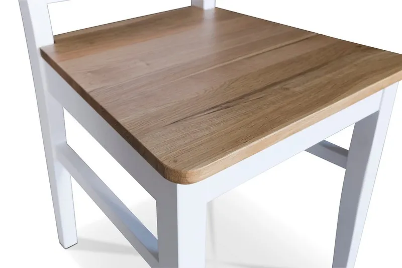 Dalarös matstol med eksits och kryss i rygg - Vit / Oljad ek - Vit/Oljad ek - Products - Möbler - Fåtölj & stolar - Matstol & köksstol