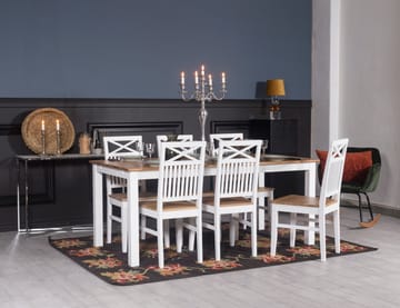 Dalarös matstol med eksits och kryss i rygg - Vit / Oljad ek - Vit/Oljad ek - Products - Möbler - Fåtölj & stolar - Matstol & köksstol