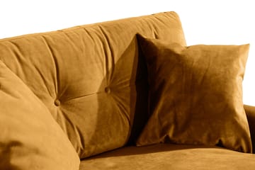 Andrew Loveseat Sammet - Amber/Krom - Products - Möbler - Fåtölj & stolar - Fåtölj - Sammetsfåtölj