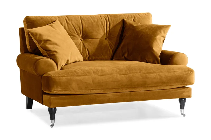 Andrew Loveseat Sammet - Amber/Krom - Products - Möbler - Fåtölj & stolar - Fåtölj - Sammetsfåtölj