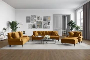 Andrew Loveseat Sammet - Amber/Mässing - Products - Möbler - Fåtölj & stolar - Fåtölj - Sammetsfåtölj