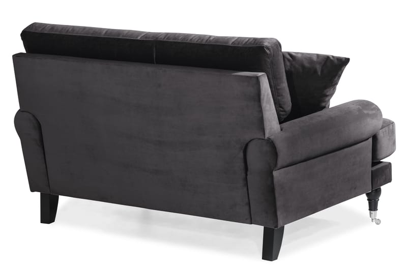 Andrew Loveseat Sammet - Mörkgrå/Krom - Products - Möbler - Fåtölj & stolar - Fåtölj - Sammetsfåtölj