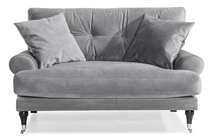 Andrew Loveseat Sammet - Silvergrå/Krom - Products - Möbler - Fåtölj & stolar - Fåtölj - Sammetsfåtölj