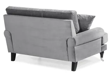 Andrew Loveseat Sammet - Silvergrå/Krom - Products - Möbler - Fåtölj & stolar - Fåtölj - Sammetsfåtölj