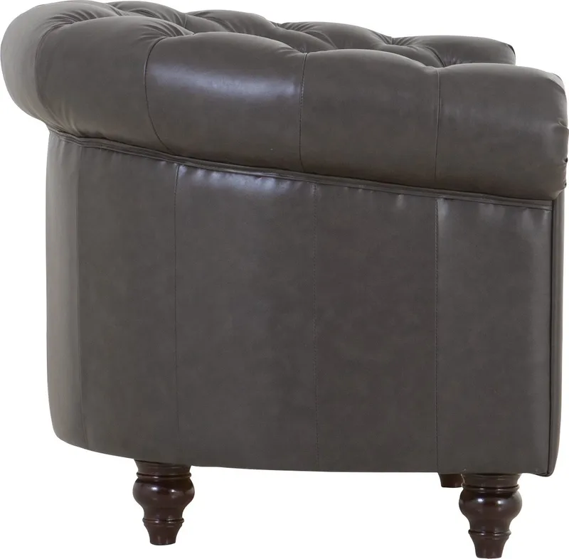 Clubfåtölj chesterfield mörkbrun PU - Products - Möbler - Fåtölj & stolar - Fåtölj - Chesterfield fåtölj