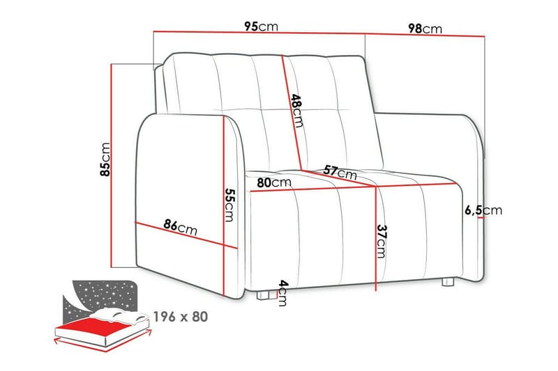 Denegal Bäddfåtölj Light grey/Dark grey - Products - Möbler - Fåtölj & stolar - Fåtölj - Bäddfåtölj