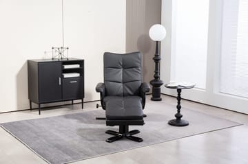 Duva reclinerfåtölj med fotpall i svart PU - Svart - Products - Möbler - Fåtölj & stolar - Fåtölj - Biofåtölj & reclinerfåtölj