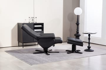 Duva reclinerfåtölj med fotpall i svart PU - Svart - Products - Möbler - Fåtölj & stolar - Fåtölj - Biofåtölj & reclinerfåtölj