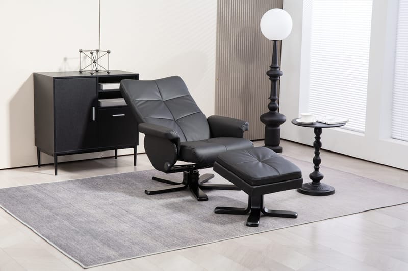 Duva reclinerfåtölj med fotpall i svart PU - Svart - Products - Möbler - Fåtölj & stolar - Fåtölj - Biofåtölj & reclinerfåtölj