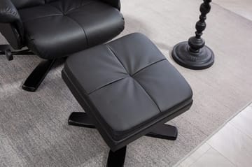 Duva reclinerfåtölj med fotpall i svart PU - Svart - Products - Möbler - Fåtölj & stolar - Fåtölj - Biofåtölj & reclinerfåtölj