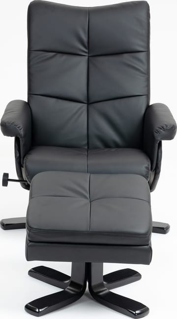 Duva reclinerfåtölj med fotpall i svart PU - Svart - Products - Möbler - Fåtölj & stolar - Fåtölj - Biofåtölj & reclinerfåtölj