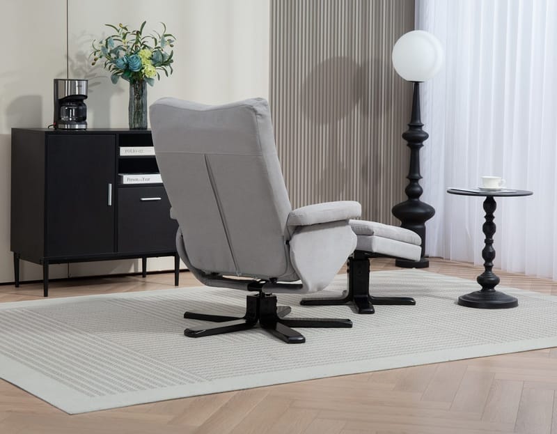 Duva ställbar fåtölj med fotpall - Grå - Grå - Products - Möbler - Fåtölj & stolar - Fåtölj - Biofåtölj & reclinerfåtölj