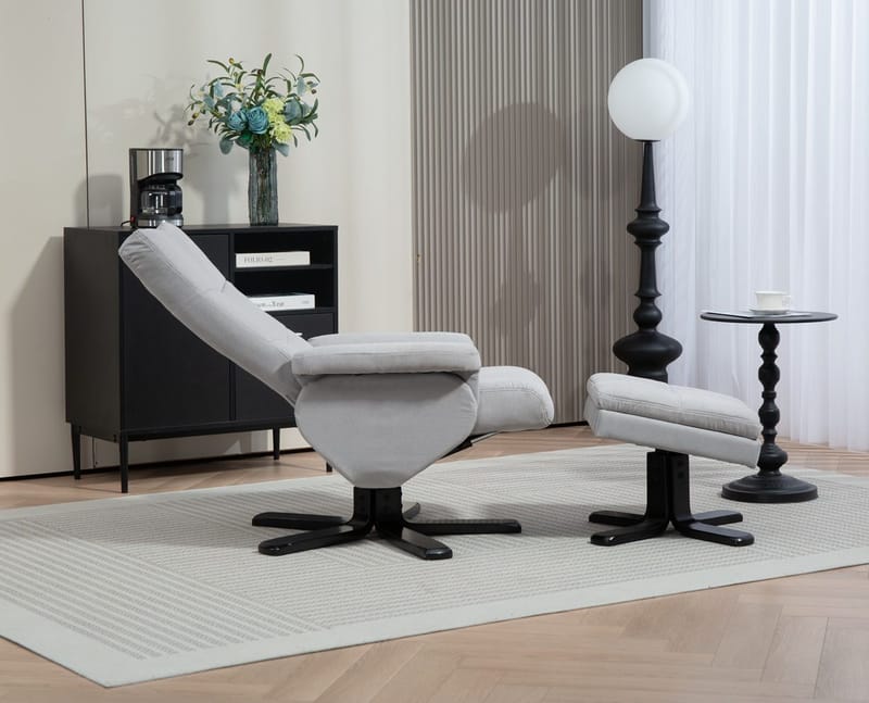 Duva ställbar fåtölj med fotpall - Grå - Grå - Products - Möbler - Fåtölj & stolar - Fåtölj - Biofåtölj & reclinerfåtölj