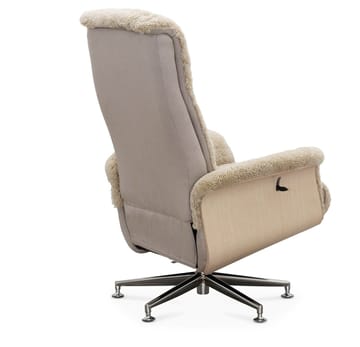 Fårskinnsfåtölj med fotpall beige / whitewash - Ulla - Beige - Products - Möbler - Fåtölj & stolar - Fåtölj - Biofåtölj & reclinerfåtölj