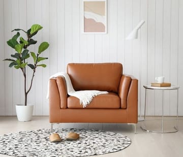 Fåtölj cognacs färgat konstläder - Cansas - Cognac - Products - Möbler - Fåtölj & stolar - Fåtölj - Clubfåtölj