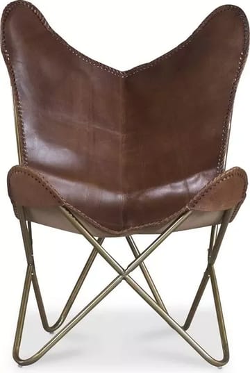 Fladdermusfåtölj brunt äkta läder - Baltimore - brun - Products - Möbler - Fåtölj & stolar - Fåtölj - Fåtölj utan armstöd