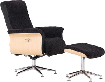 Hagön reclinerfåtölj med fotpall - Svart/oljad ek - Antracit teddy - Products - Möbler - Fåtölj & stolar - Fåtölj - Biofåtölj & reclinerfåtölj