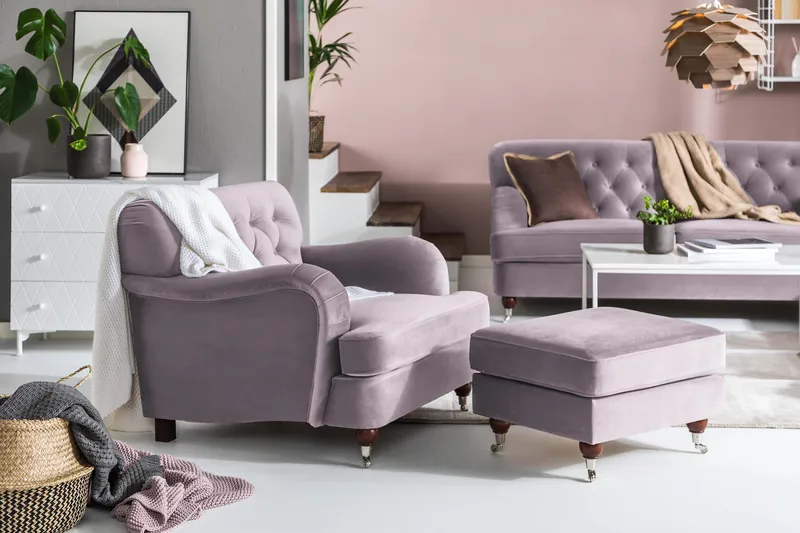 Howard Riviera Sammetsfåtölj - Lila - Products - Möbler - Fåtölj & stolar - Fåtölj - Howard fåtölj