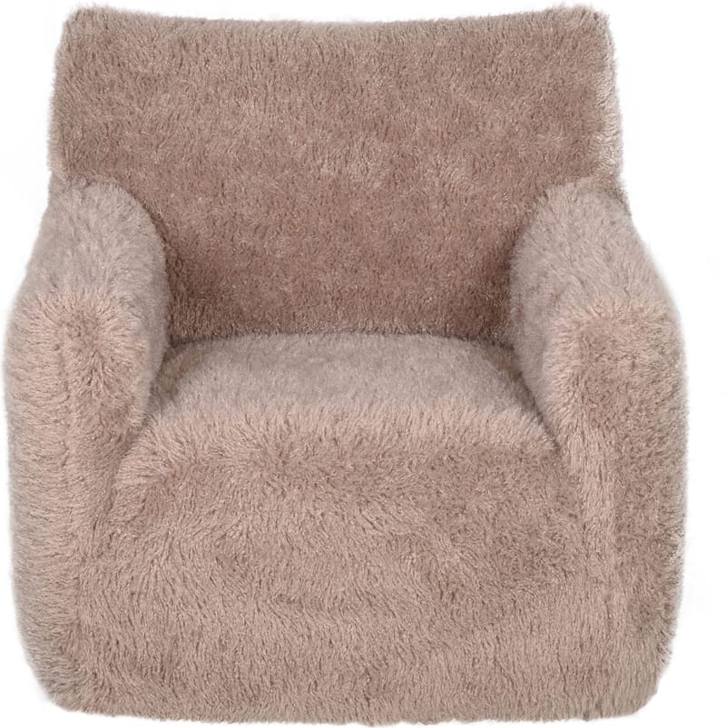 Fåtölj i fluffigt nougatfärgat tyg - Products - Möbler - Fåtölj & stolar - Fåtölj