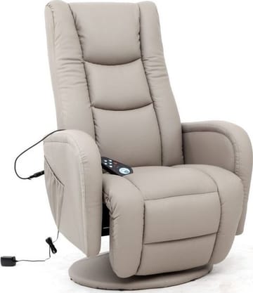 Massagefåtölj i beige PVC med fjärrkontroll - Cappuccino - Products - Möbler - Fåtölj & stolar - Fåtölj - Massagestol & massagefåtölj
