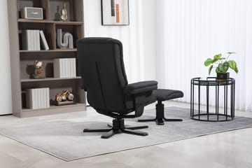 Oslo reclinerfåtölj med pall - Cortina svart - Svart - Products - Möbler - Fåtölj & stolar - Fåtölj - Biofåtölj & reclinerfåtölj