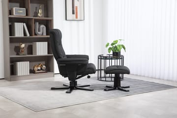 Oslo reclinerfåtölj med pall - Cortina svart - Svart - Products - Möbler - Fåtölj & stolar - Fåtölj - Biofåtölj & reclinerfåtölj