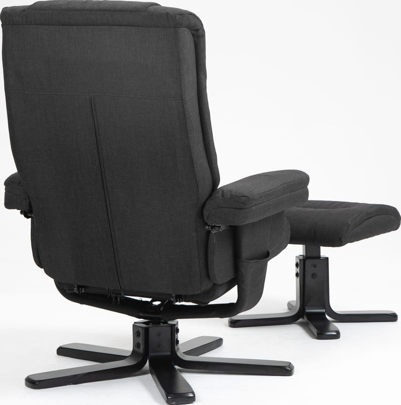 Oslo reclinerfåtölj med pall - Cortina svart - Svart - Products - Möbler - Fåtölj & stolar - Fåtölj - Biofåtölj & reclinerfåtölj