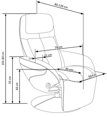 Reclinerfåtölj i beige PU - Beige - Products - Möbler - Fåtölj & stolar - Fåtölj - Biofåtölj & reclinerfåtölj