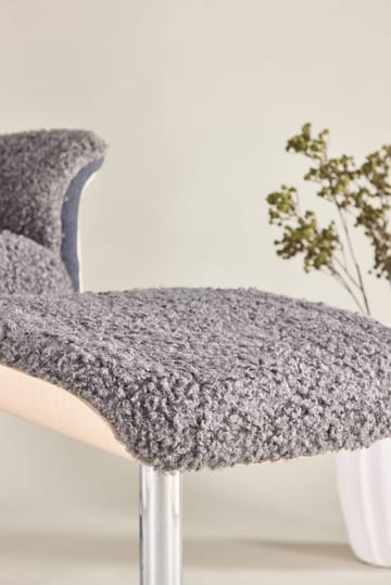 Reclinerfåtölj med fotpall - Grå fårskinnsimitation/whitewash ek - Grå - Products - Möbler - Fåtölj & stolar - Fåtölj - Biofåtölj & reclinerfåtölj