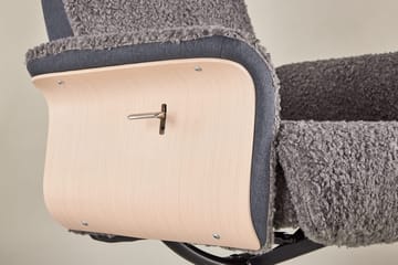 Reclinerfåtölj med fotpall - Grå fårskinnsimitation/whitewash ek - Grå - Products - Möbler - Fåtölj & stolar - Fåtölj - Biofåtölj & reclinerfåtölj