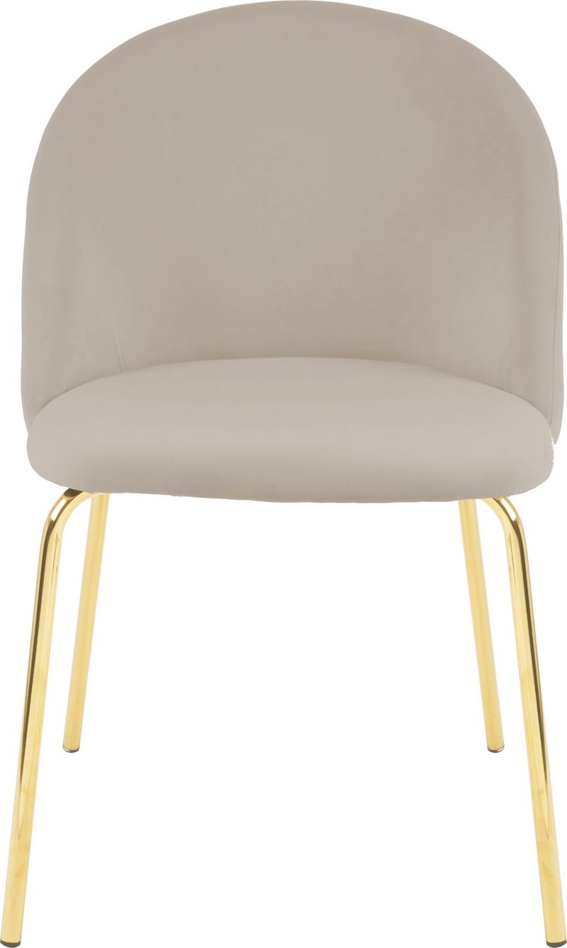 Giovani stol i beige sammet med ben i mässing, beige