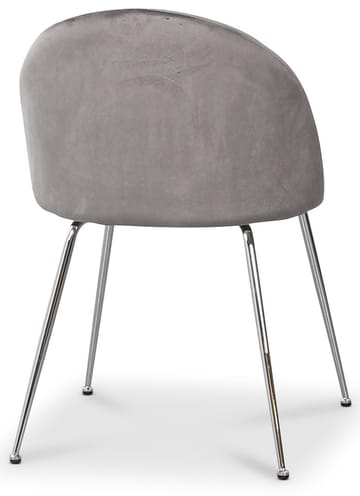 Giovani velvet stol - Ljusgrå / Krom - Ljusgrå - Products - Möbler - Fåtölj & stolar - Matstol & köksstol