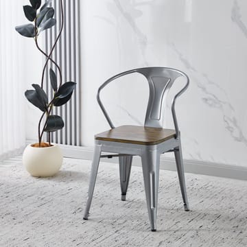 Iris karmstol i metall med träsits - Products - Möbler - Fåtölj & stolar - Karmstol