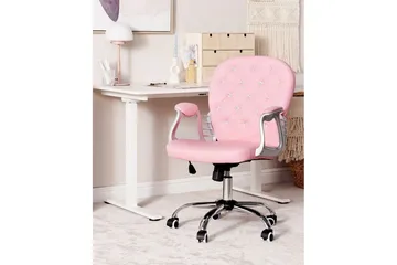 Kontorsstol med kristaller Princess Rosa/svart/silver - Rosa/svart/silver - Products - Möbler - Fåtölj & stolar - Kontorsstol & skrivbordsstol